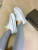 ALLSTAR PLATAFORMA COURO ECOLÓGICO BRANCO